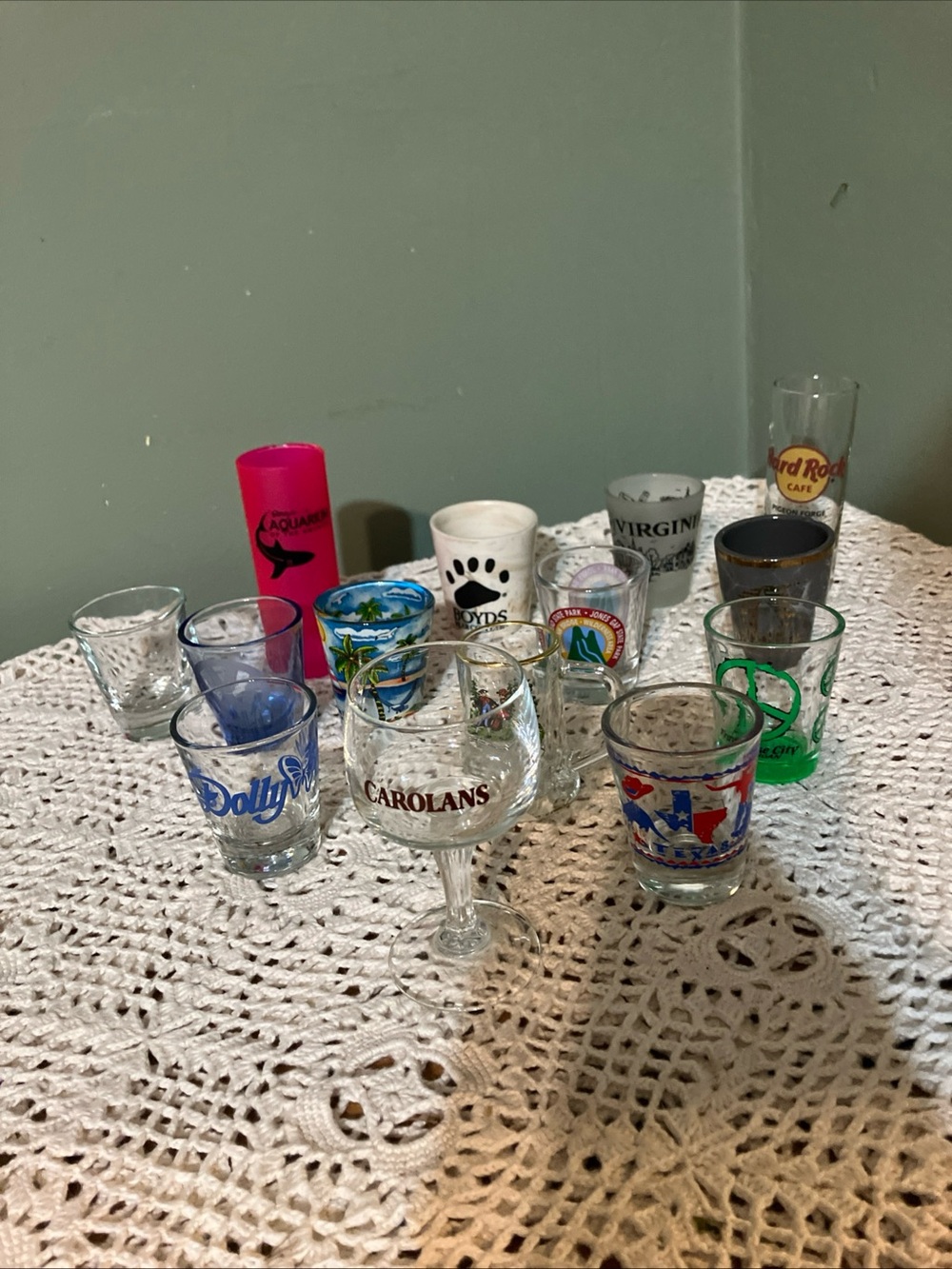 Lot of 14 Souvenir Drinking Shot Glasses - Mixed Lot A